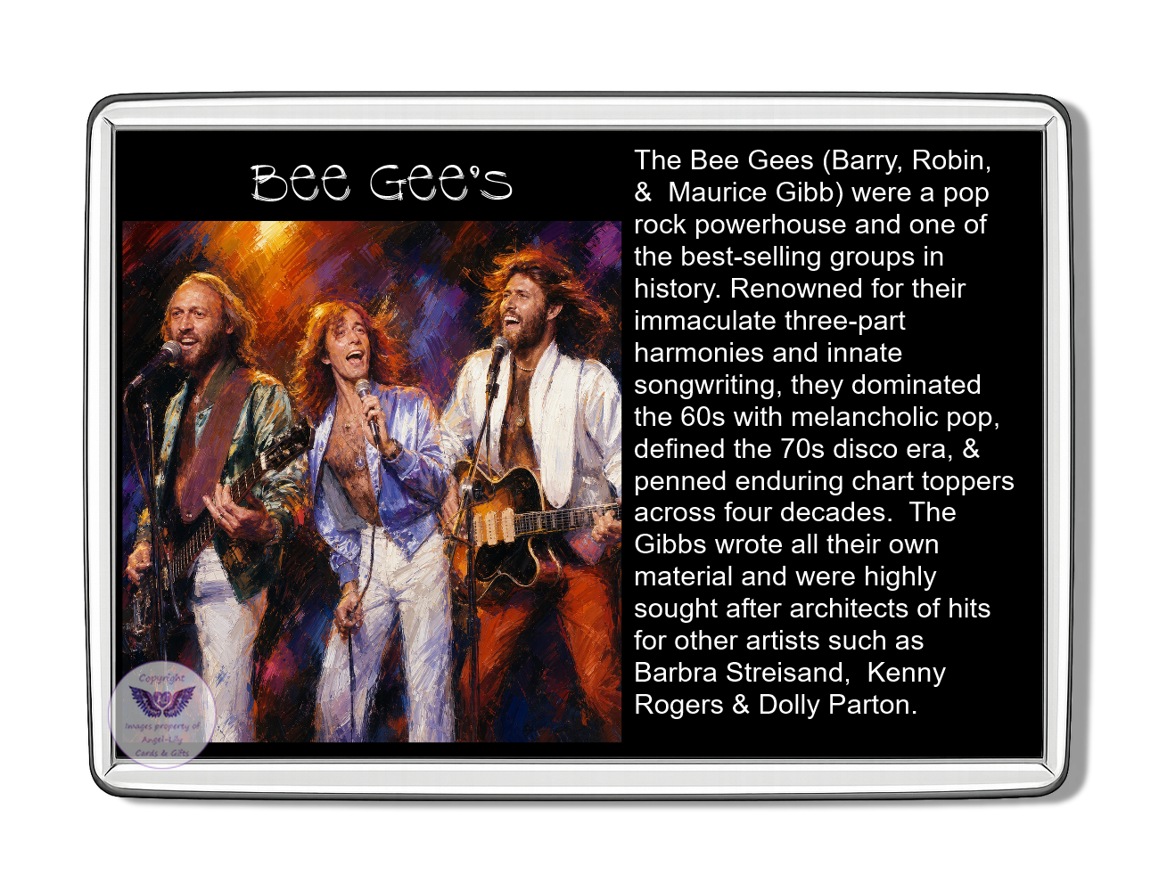 Image Size: 90 X 60mm, Clear plastic , Single sided, Image Type: Print, Magnetic strip attached, 2D Effect: £5.00
