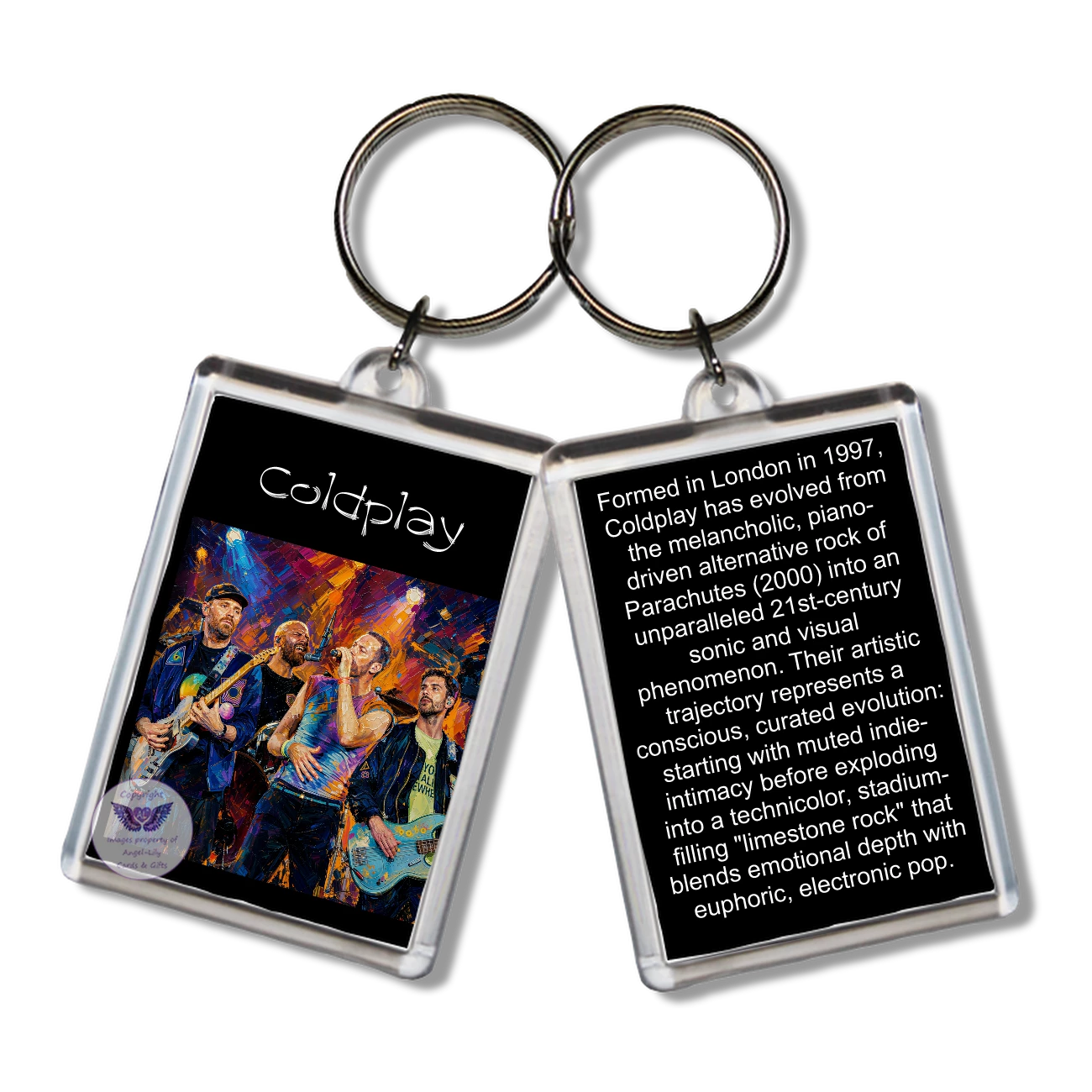 Image Size: 65 X 43mm, Clear plastic . Double sided, Image & brief bio, Image Type: Print, 2D Effect: £3.00