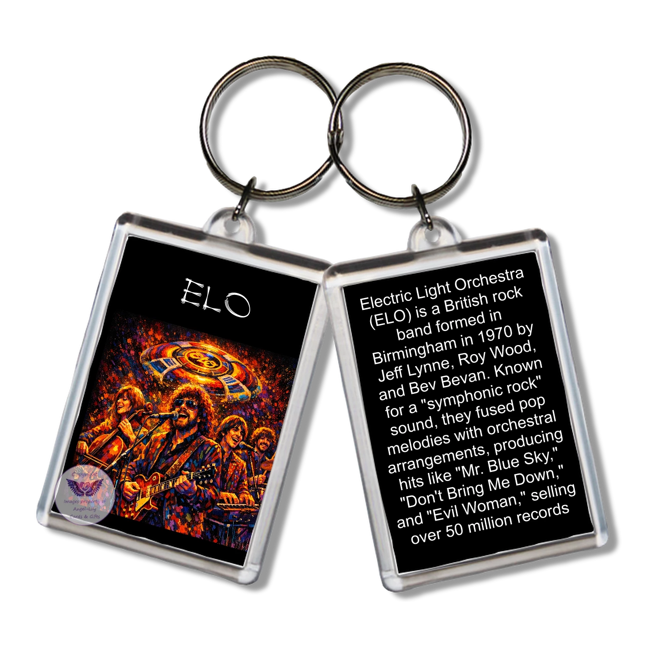 Image Size: 65 X 43mm, Clear plastic . Double sided, Image & brief bio, Image Type: Print, 2D Effect: £3.00