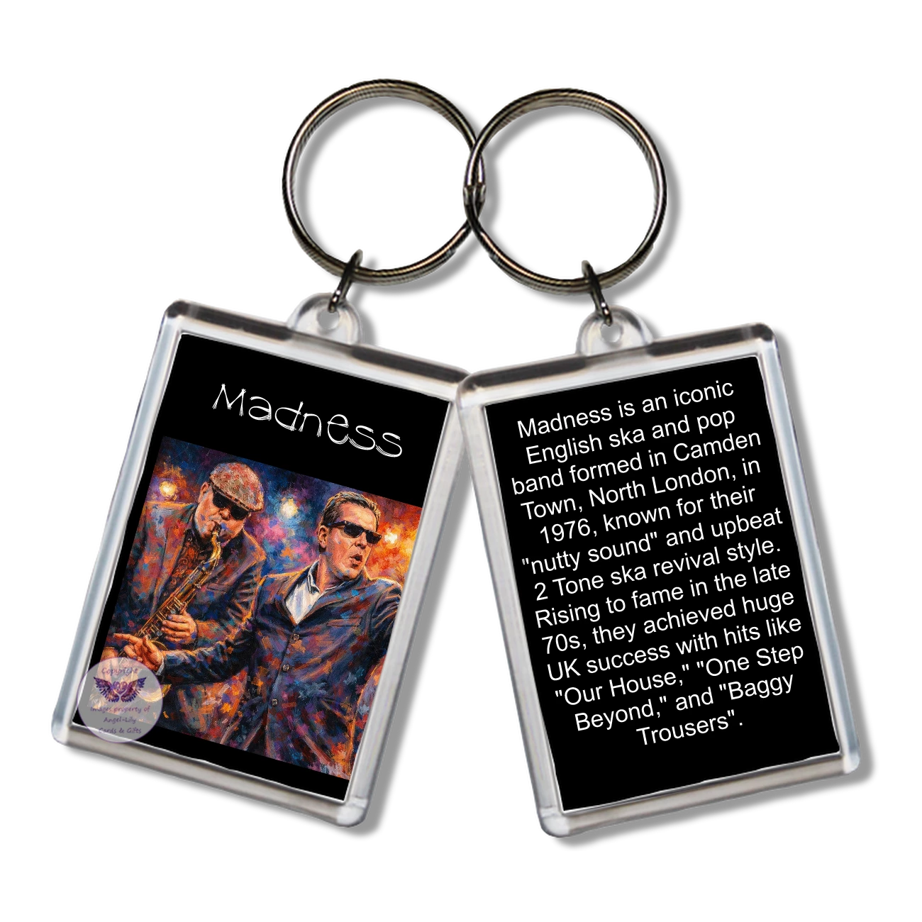 Image Size: 65 X 43mm, Clear plastic . Double sided, Image & brief bio, Image Type: Print, 2D Effect: £3.00