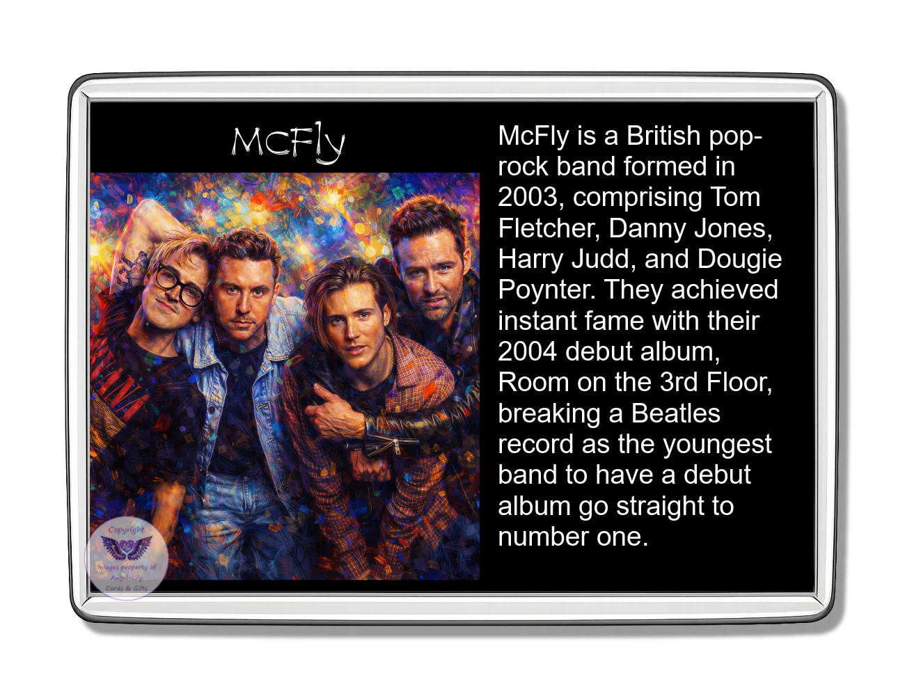 Image Size: 90 X 60mm, Clear plastic , Single sided, Image Type: Print, Magnetic strip attached, 2D Effect: £5.00