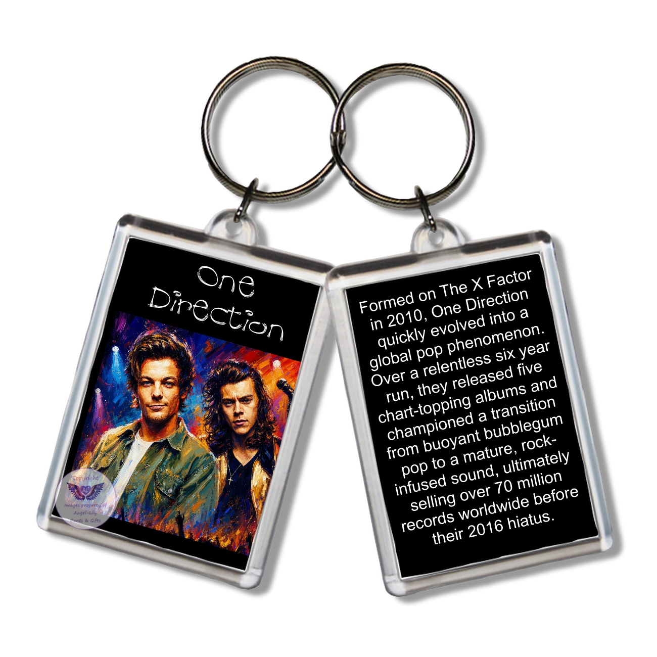 Image Size: 65 X 43mm, Clear plastic . Double sided, Image & brief bio, Image Type: Print, 2D Effect: £3.00