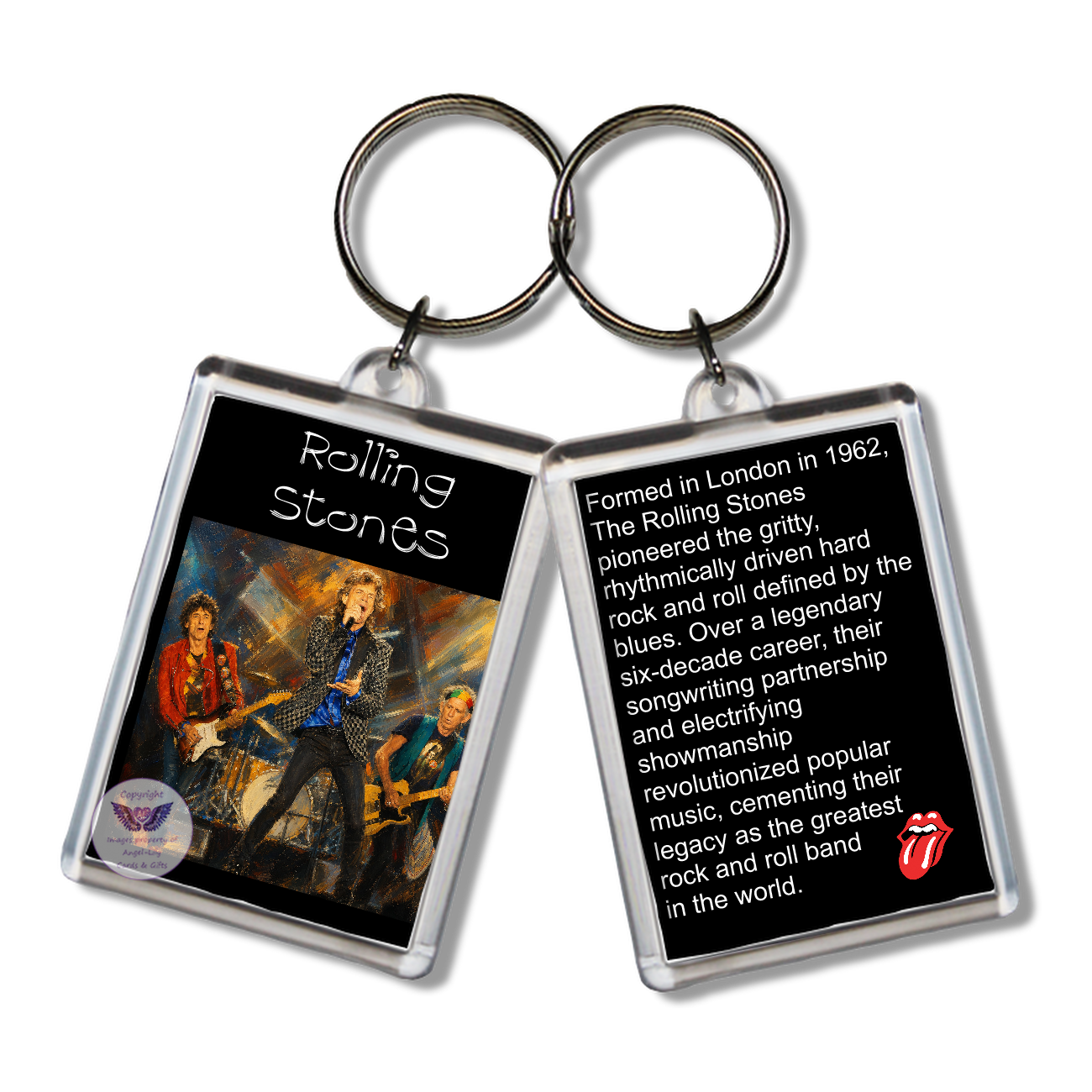 Image Size: 65 X 43mm, Clear plastic . Double sided, Image & brief bio, Image Type: Print, 2D Effect: £3.00