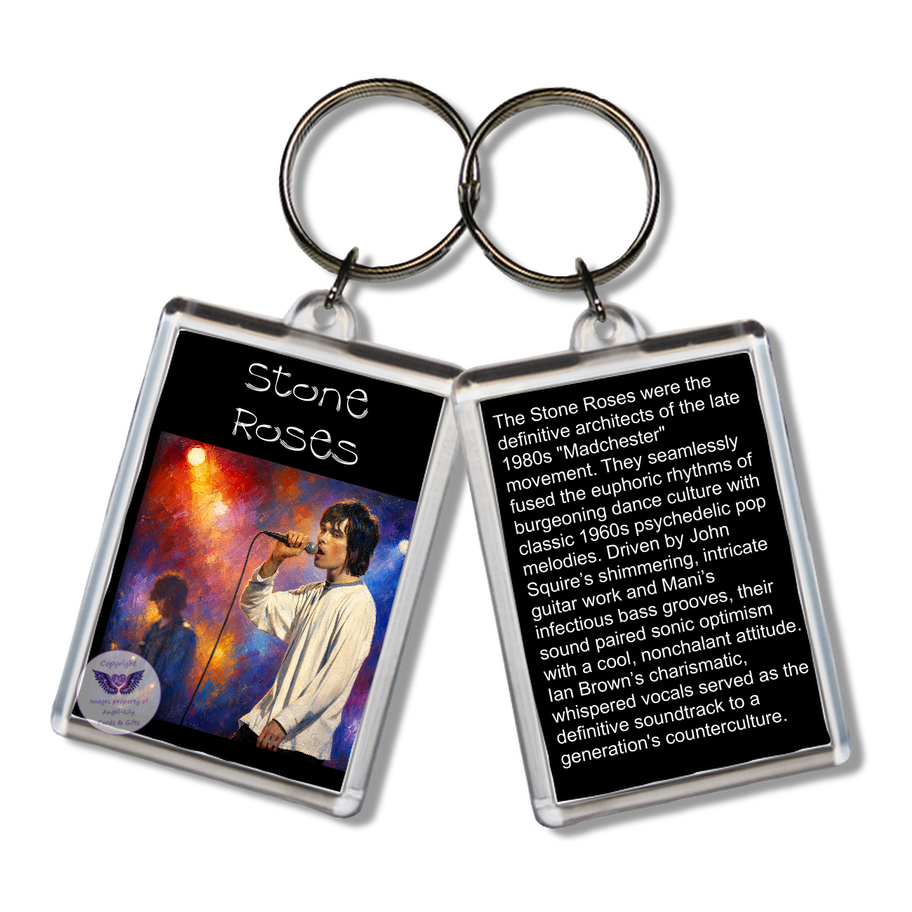 Image Size: 65 X 43mm, Clear plastic . Double sided, Image & brief bio, Image Type: Print, 2D Effect: £3.00