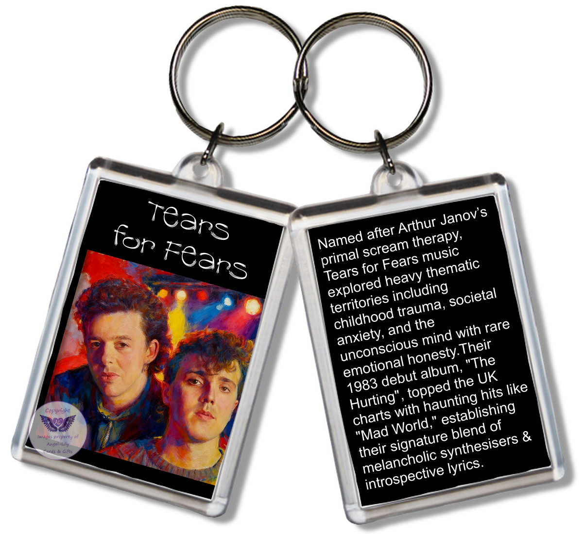 Image Size: 65 X 43mm, Clear plastic . Double sided, Image & brief bio, Image Type: Print, 2D Effect: £3.00