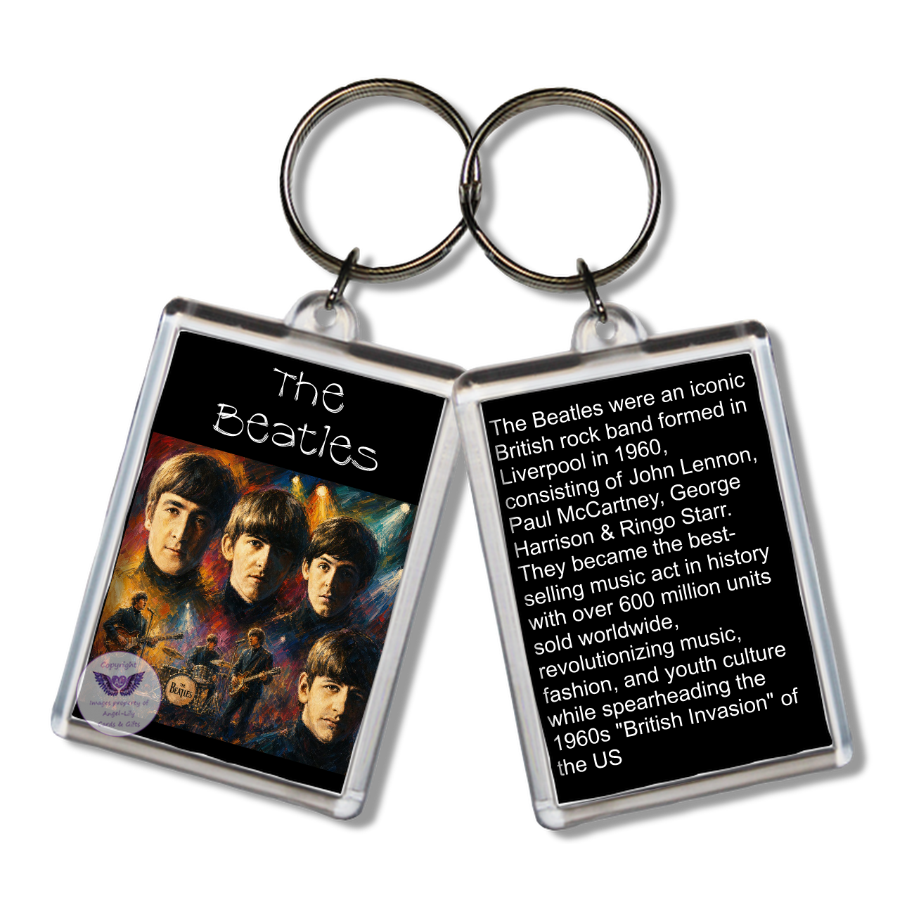 Image Size: 65 X 43mm, Clear plastic . Double sided, Image & brief bio, Image Type: Print, 2D Effect: £3.00