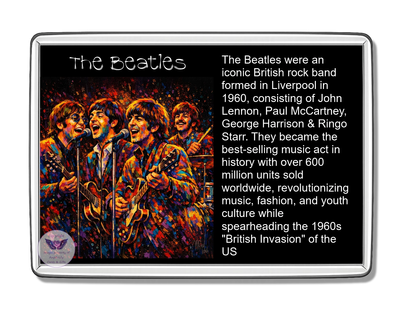 Image Size: 90 X 60mm, Clear plastic , Single sided, Image Type: Print, Magnetic strip attached, 2D Effect: £5.00