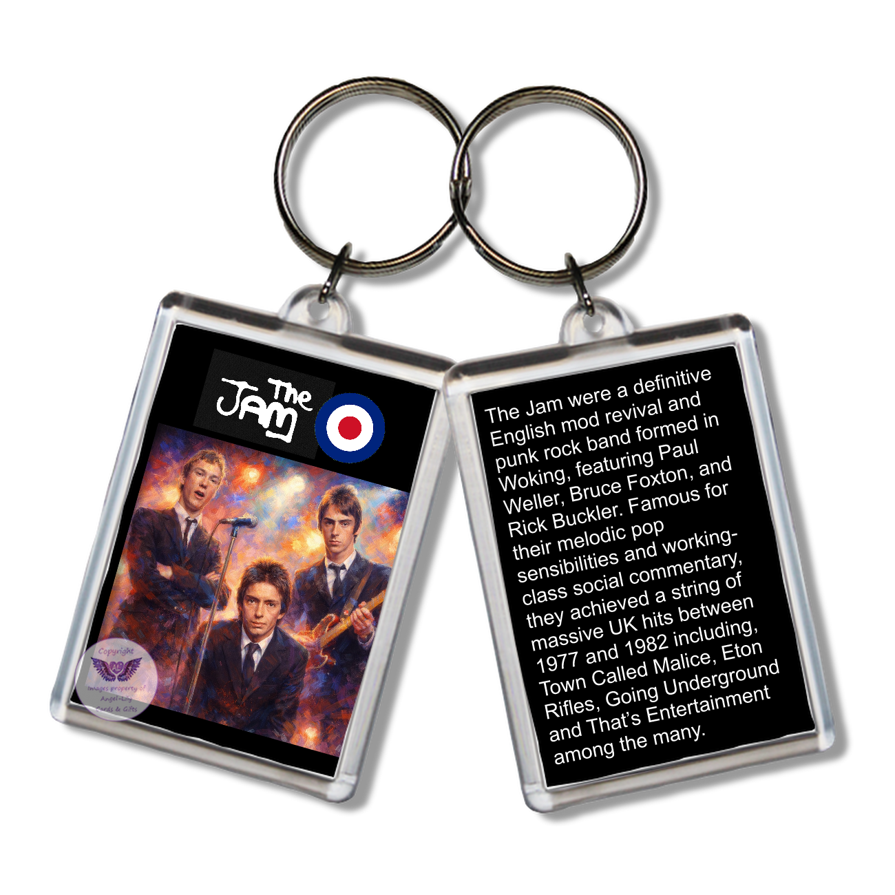 Image Size: 65 X 43mm, Clear plastic . Double sided, Image & brief bio, Image Type: Print, 2D Effect: £3.00