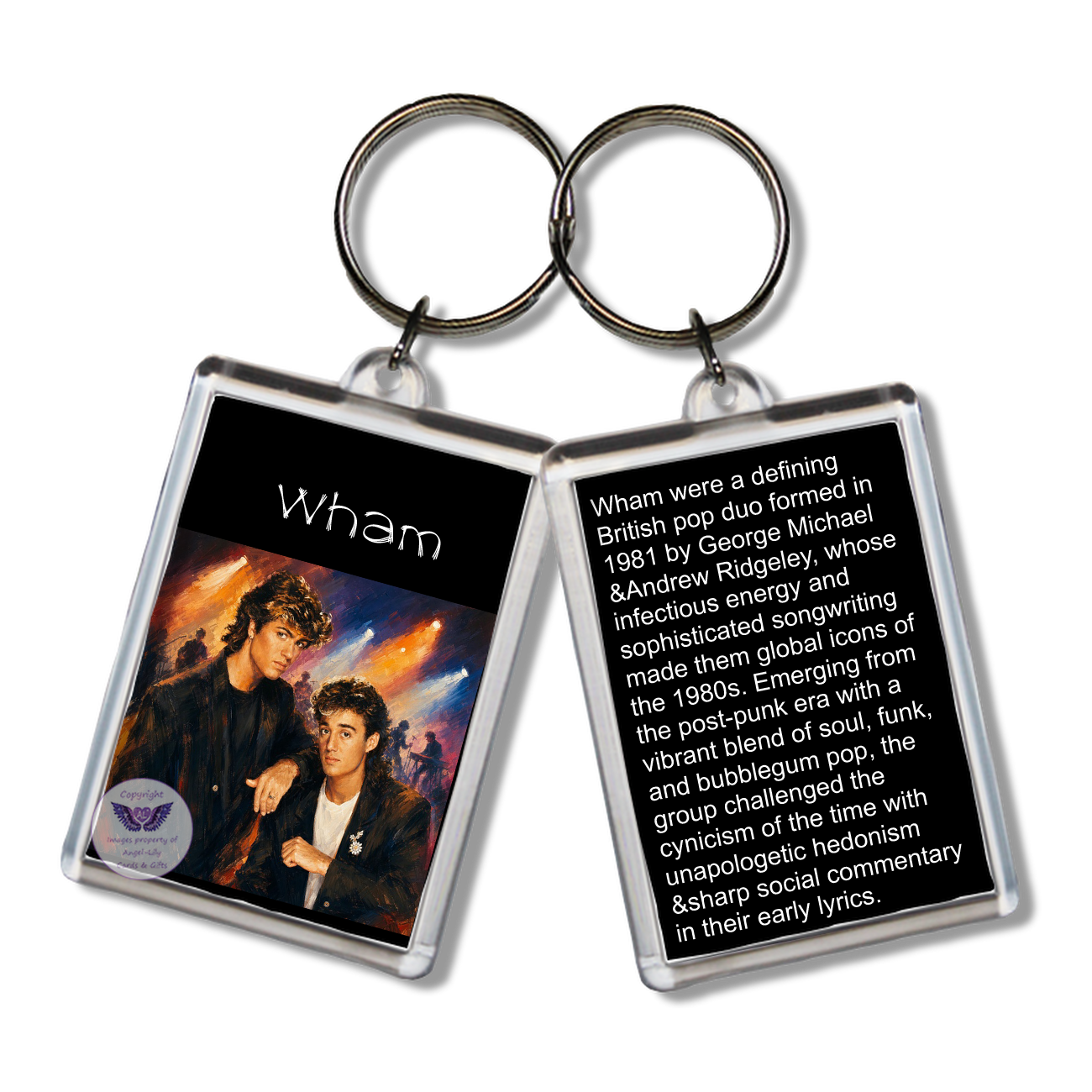 Image Size: 65 X 43mm, Clear plastic . Double sided, Image & brief bio, Image Type: Print, 2D Effect: £3.00