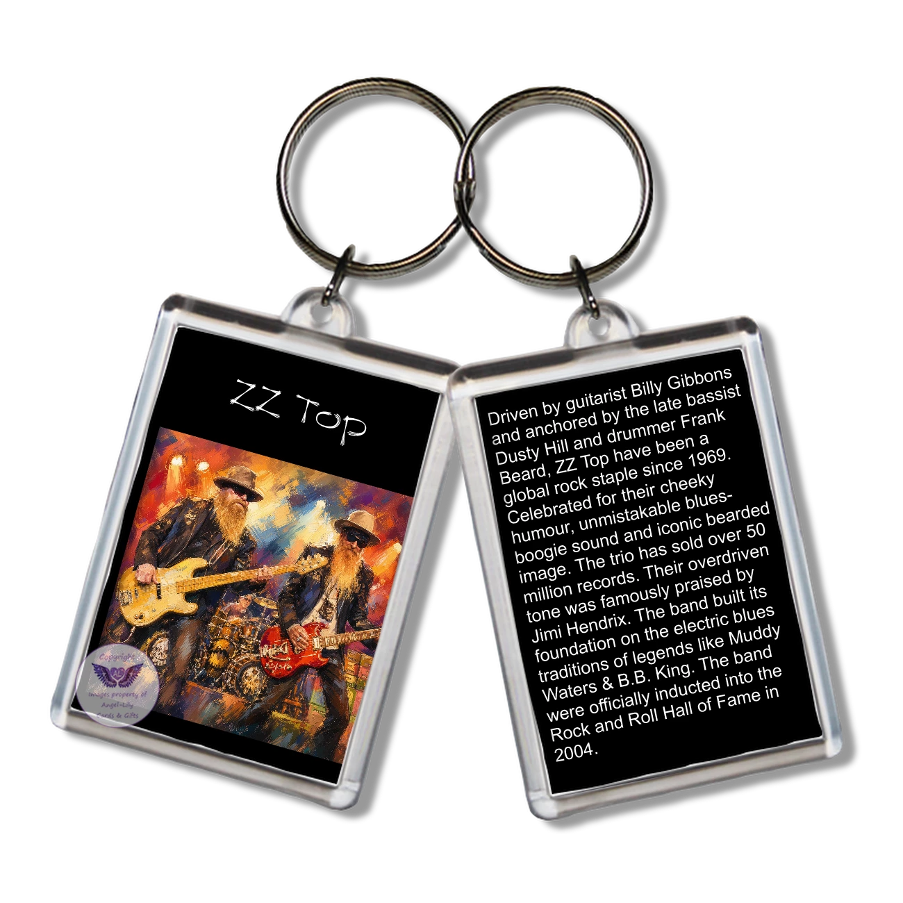Image Size: 65 X 43mm, Clear plastic . Double sided, Image & brief bio, Image Type: Print, 2D Effect: £3.00