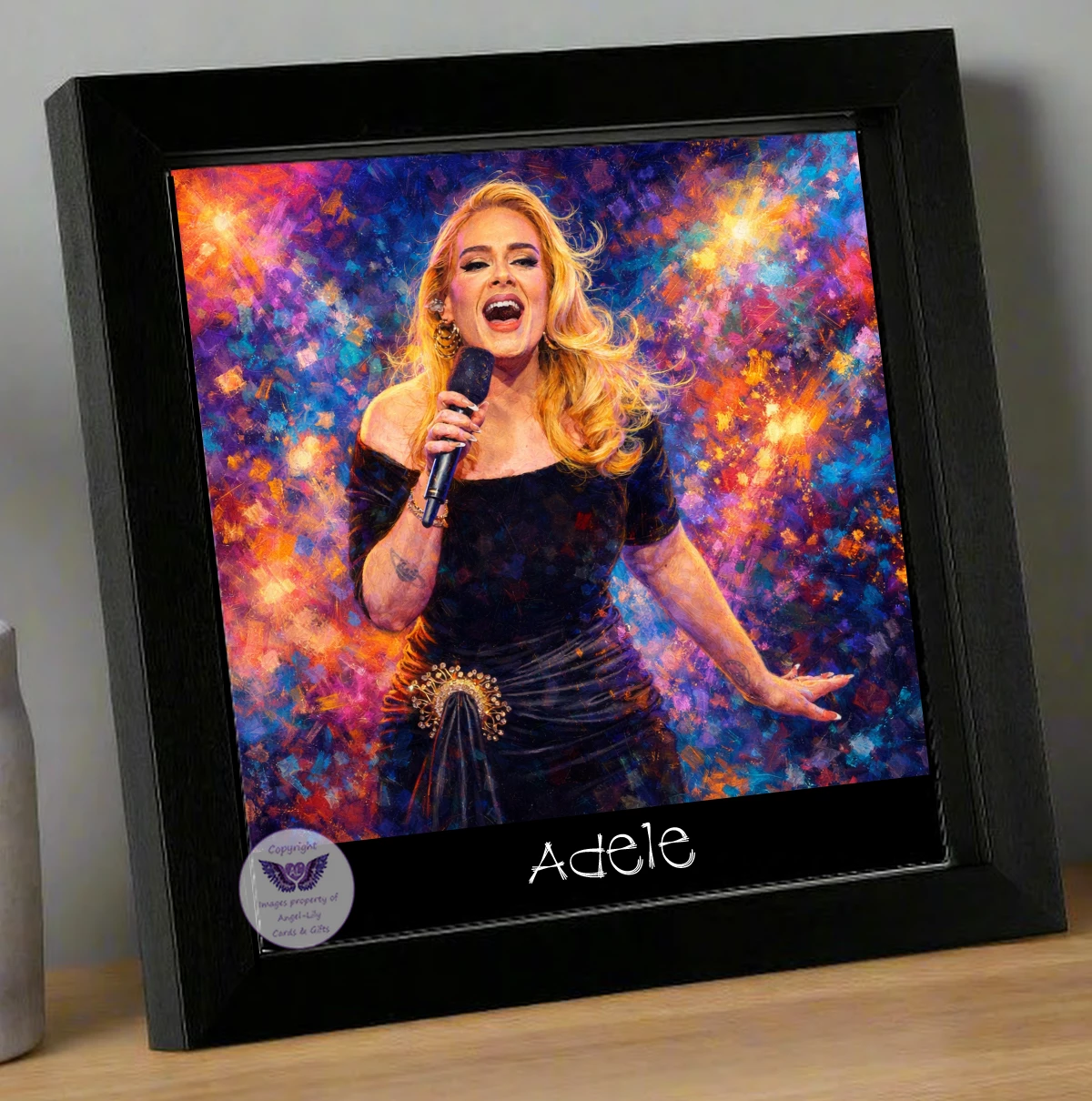 Image Size: 8" X 8", Black Wood Frame, Glass Front, Hanging Frame, Image Type: Print, 3D Decoupage effect: £15.00