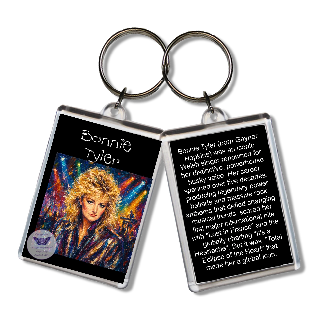 Image Size: 65 X 43mm, Clear plastic . Double sided, Image & brief bio, Image Type: Print, 2D Effect: £3.00