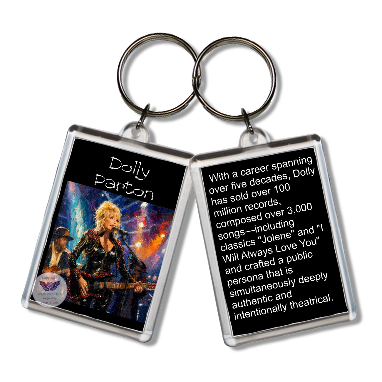 Image Size: 65 X 43mm, Clear plastic . Double sided, Image & brief bio, Image Type: Print, 2D Effect: £3.00