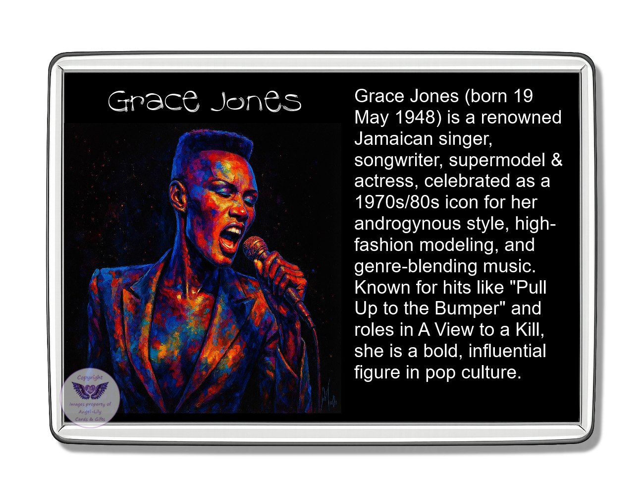 Image Size: 90 X 60mm, Clear plastic , Single sided, Image Type: Print, Magnetic strip attached, 2D Effect: £5.00