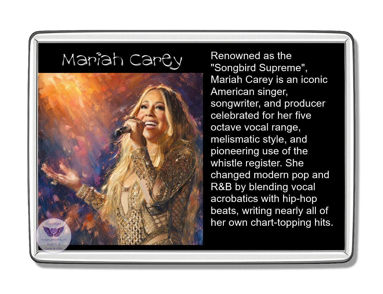 Image Size: 90 X 60mm, Clear plastic , Single sided, Image Type: Print, Magnetic strip attached, 2D Effect: £5.00