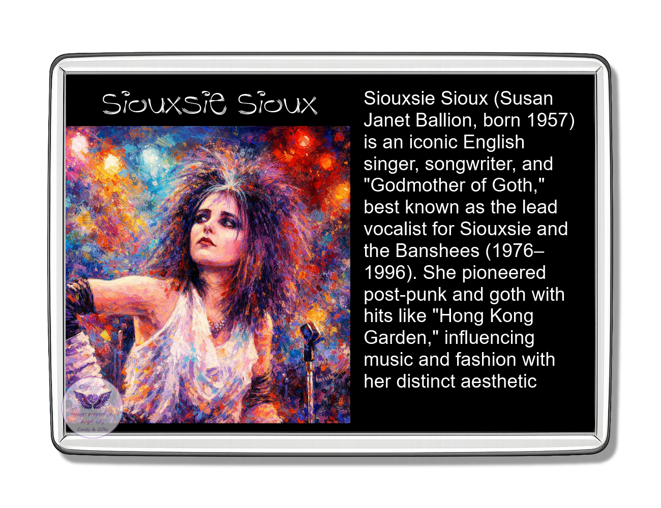 Image Size: 90 X 60mm, Clear plastic , Single sided, Image Type: Print, Magnetic strip attached, 2D Effect: £5.00