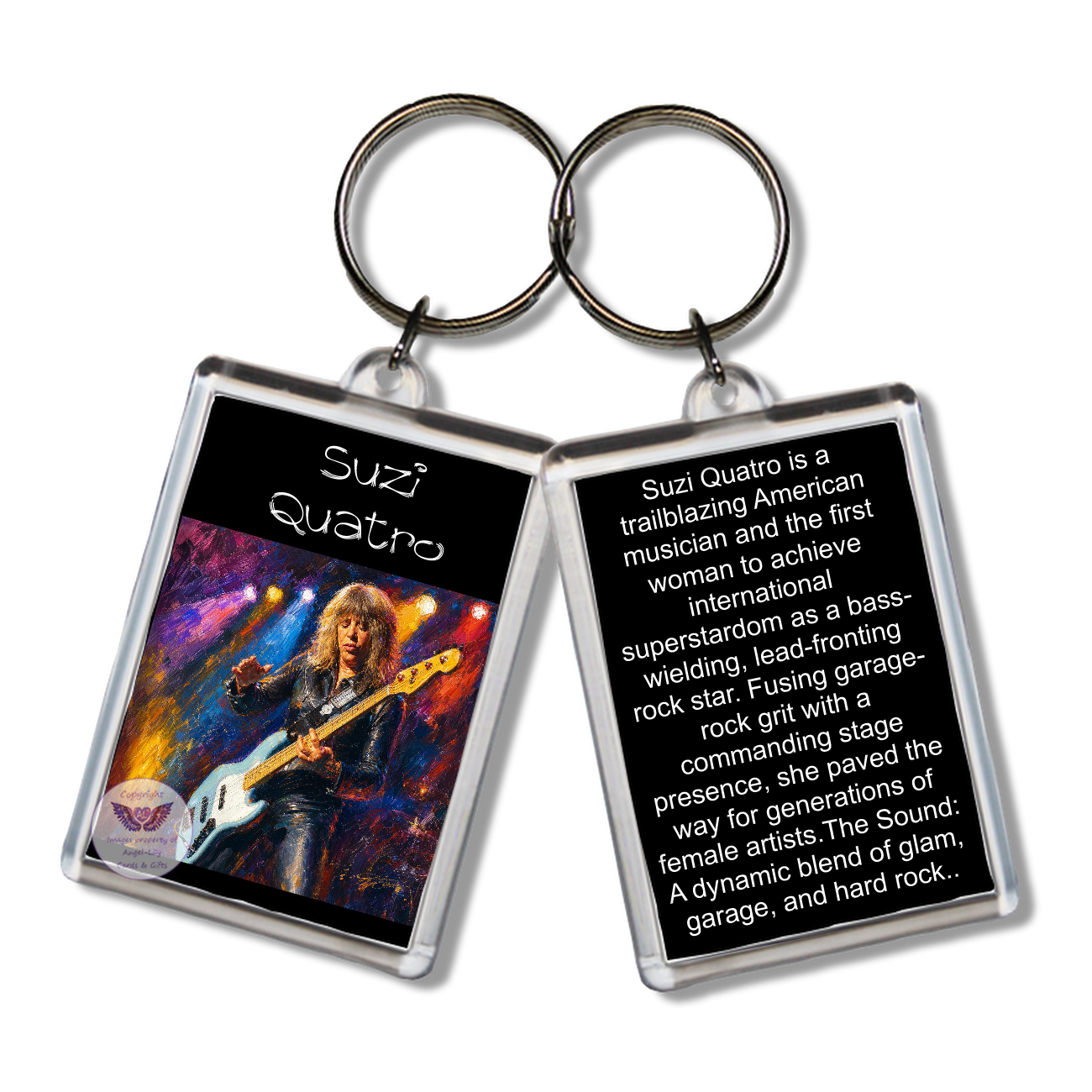 Image Size: 65 X 43mm, Clear plastic . Double sided, Image & brief bio, Image Type: Print, 2D Effect: £3.00
