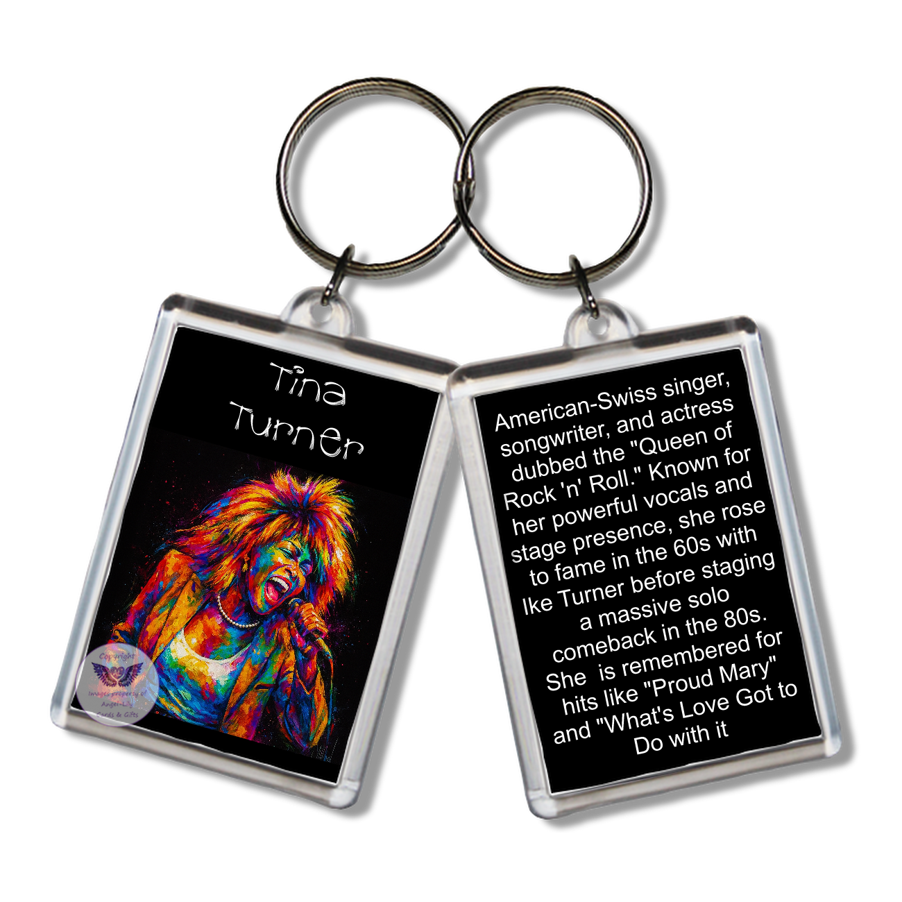 Image Size: 65 X 43mm, Clear plastic . Double sided, Image & brief bio, Image Type: Print, 2D Effect: £3.00
