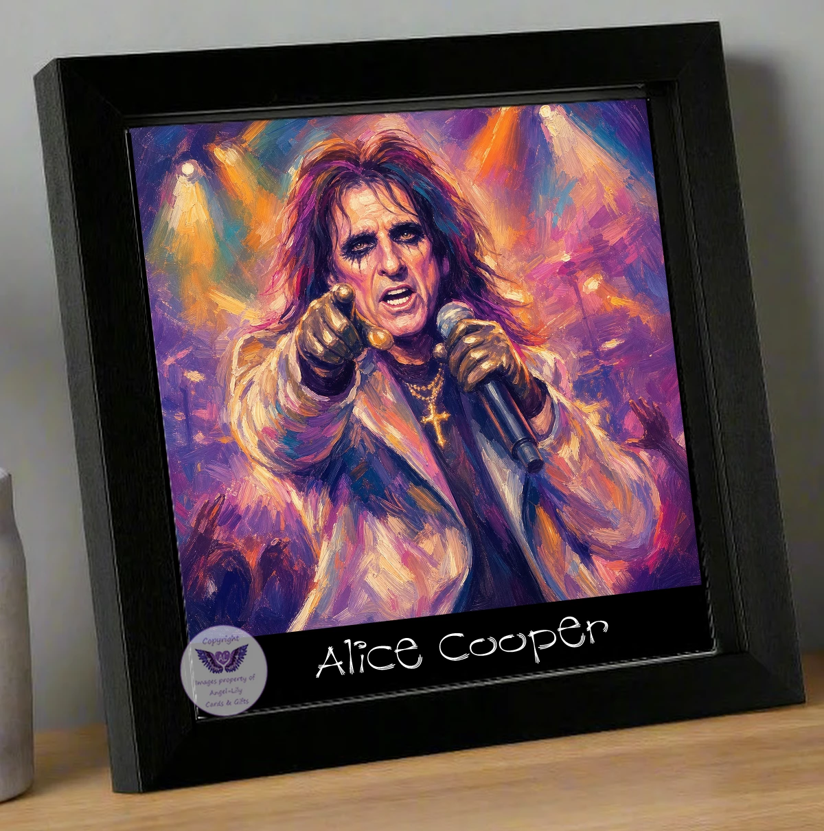 Image Size: 8" X 8", Black Wood Frame, Glass Front, Hanging Frame, Image Type: Print, 3D Decoupage effect: £15.00