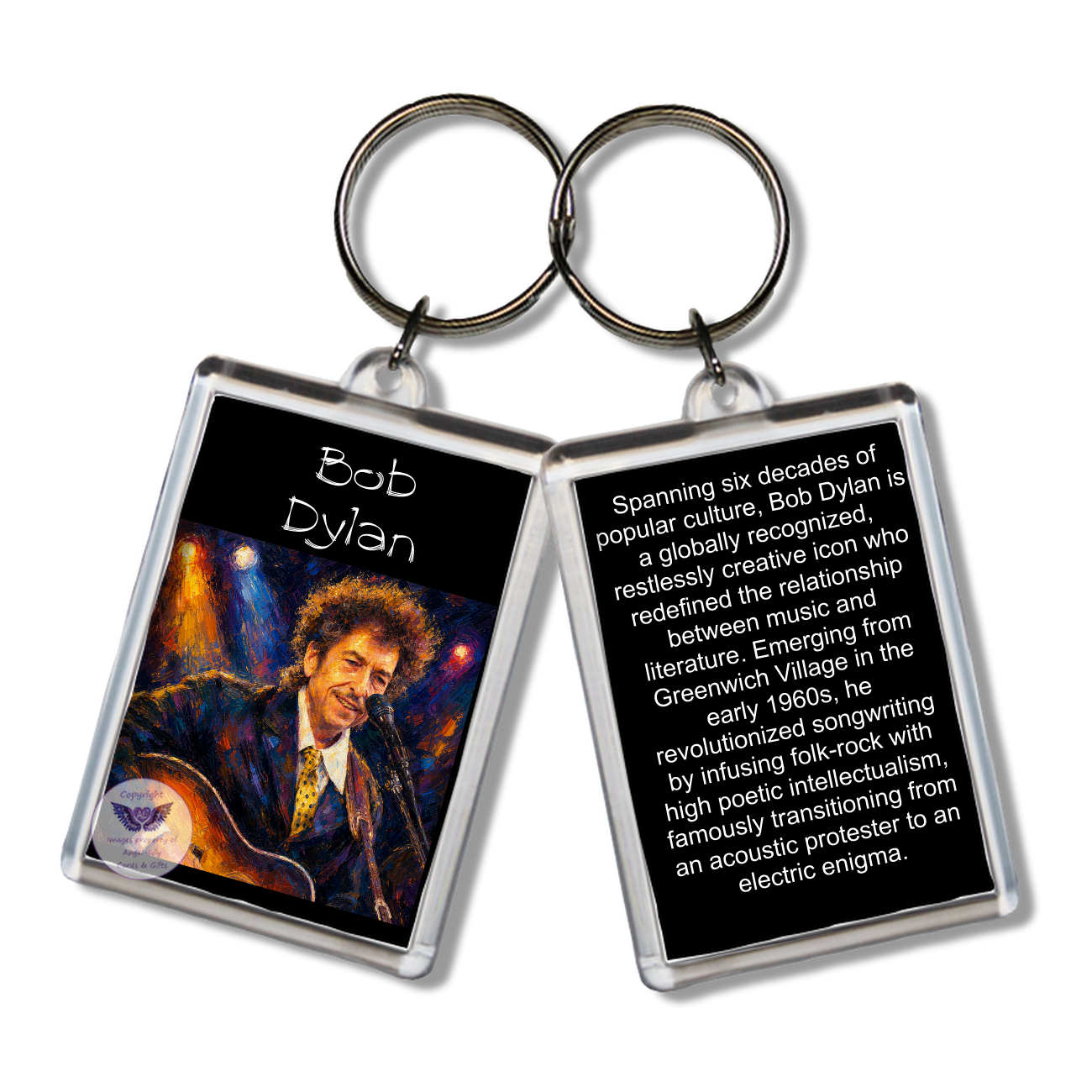 Image Size: 65 X 43mm, Clear plastic . Double sided, Image & brief bio, Image Type: Print, 2D Effect: £3.00