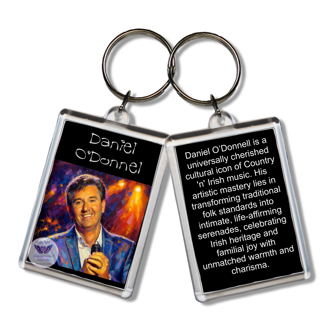 Image Size: 65 X 43mm, Clear plastic . Double sided, Image & brief bio, Image Type: Print, 2D Effect: £3.00