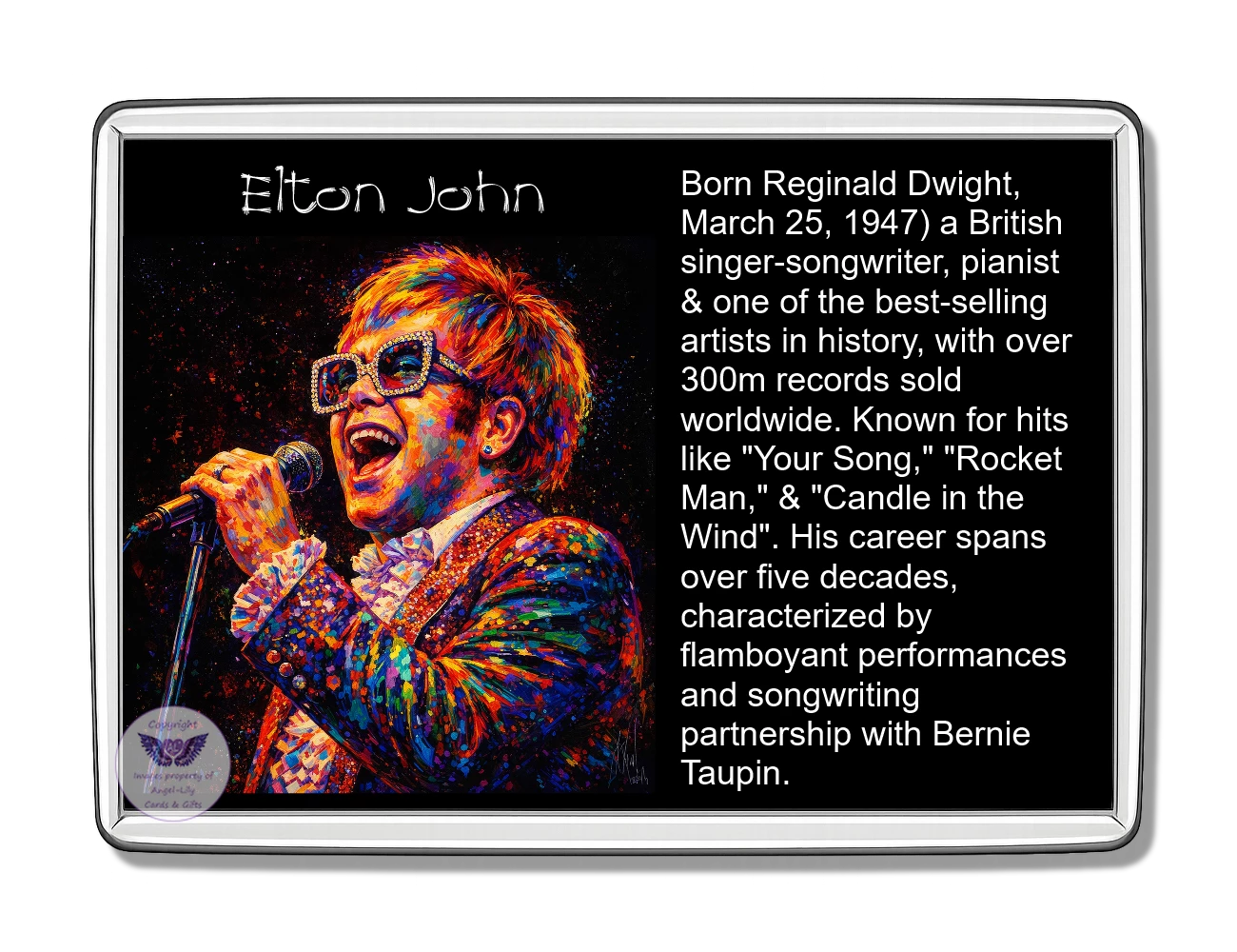 Image Size: 90 X 60mm, Clear plastic , Single sided, Image Type: Print, Magnetic strip attached, 2D Effect: £5.00