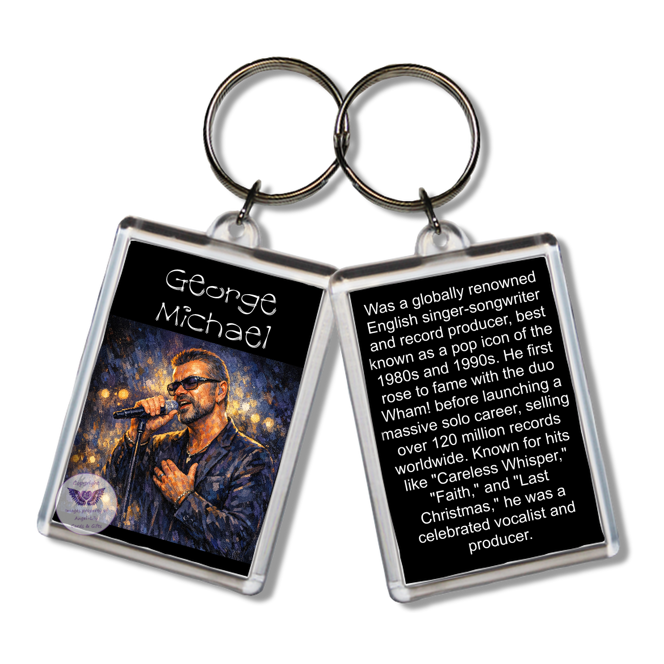 Image Size: 65 X 43mm, Clear plastic . Double sided, Image & brief bio, Image Type: Print, 2D Effect: £3.00