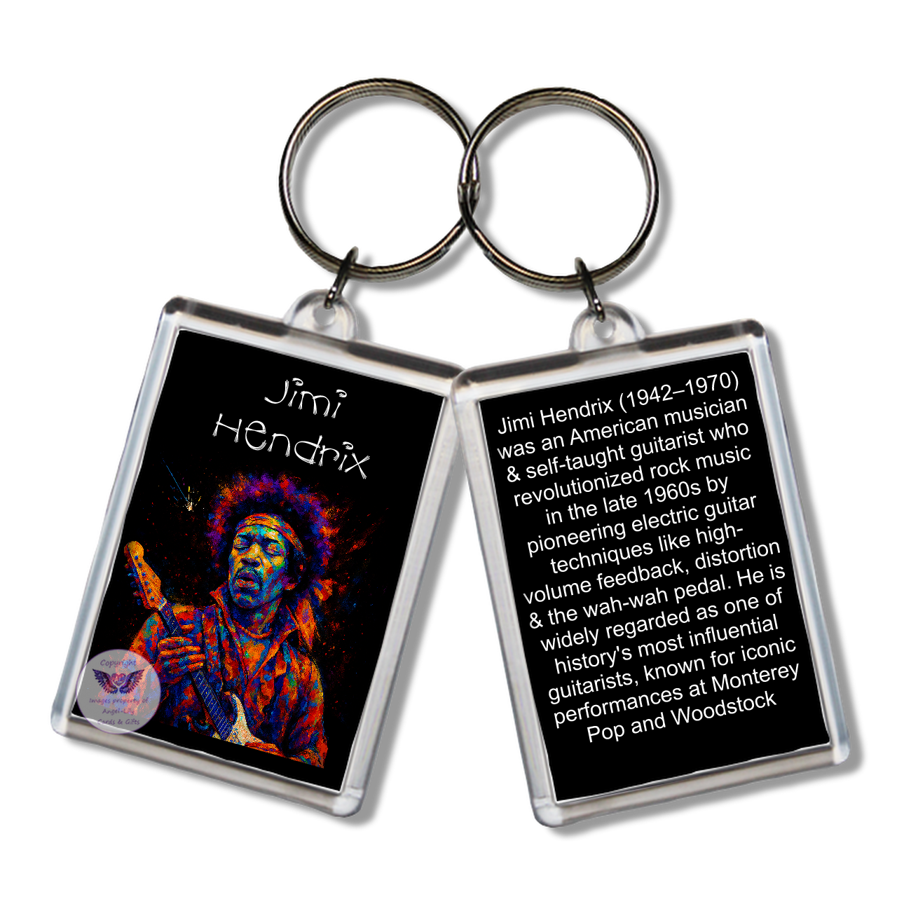 Image Size: 65 X 43mm, Clear plastic . Double sided, Image & brief bio, Image Type: Print, 2D Effect: £3.00