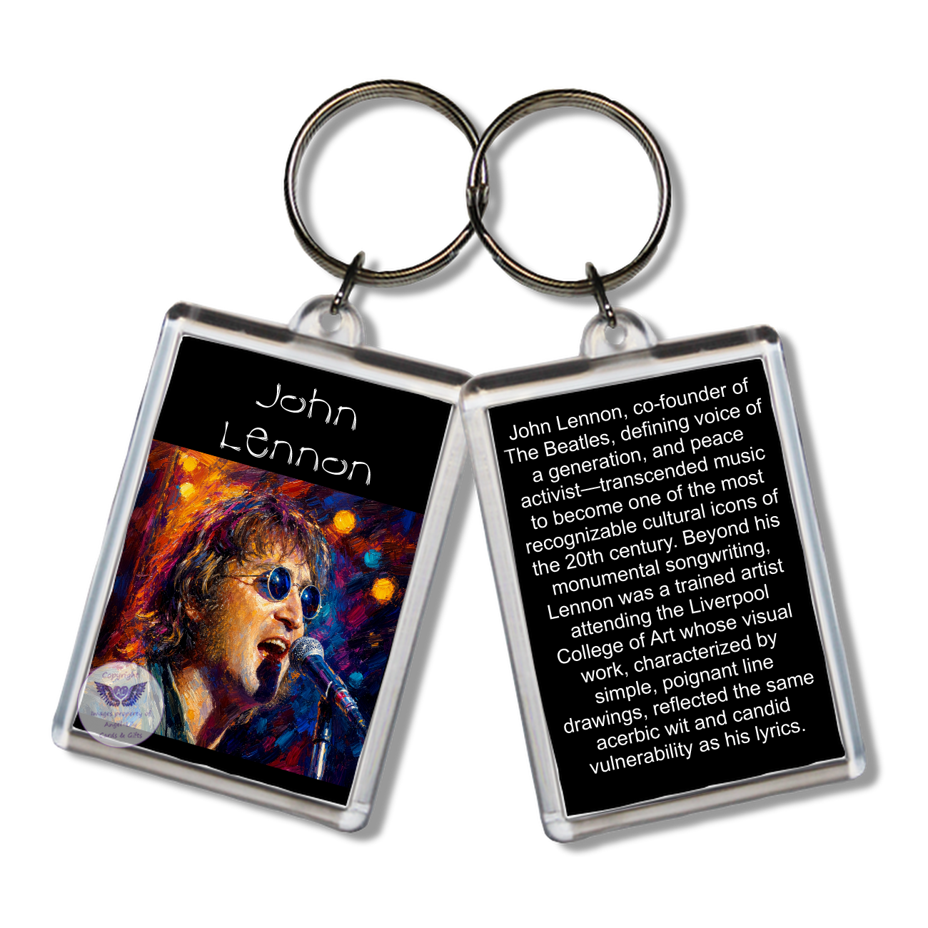Image Size: 65 X 43mm, Clear plastic . Double sided, Image & brief bio, Image Type: Print, 2D Effect: £3.00