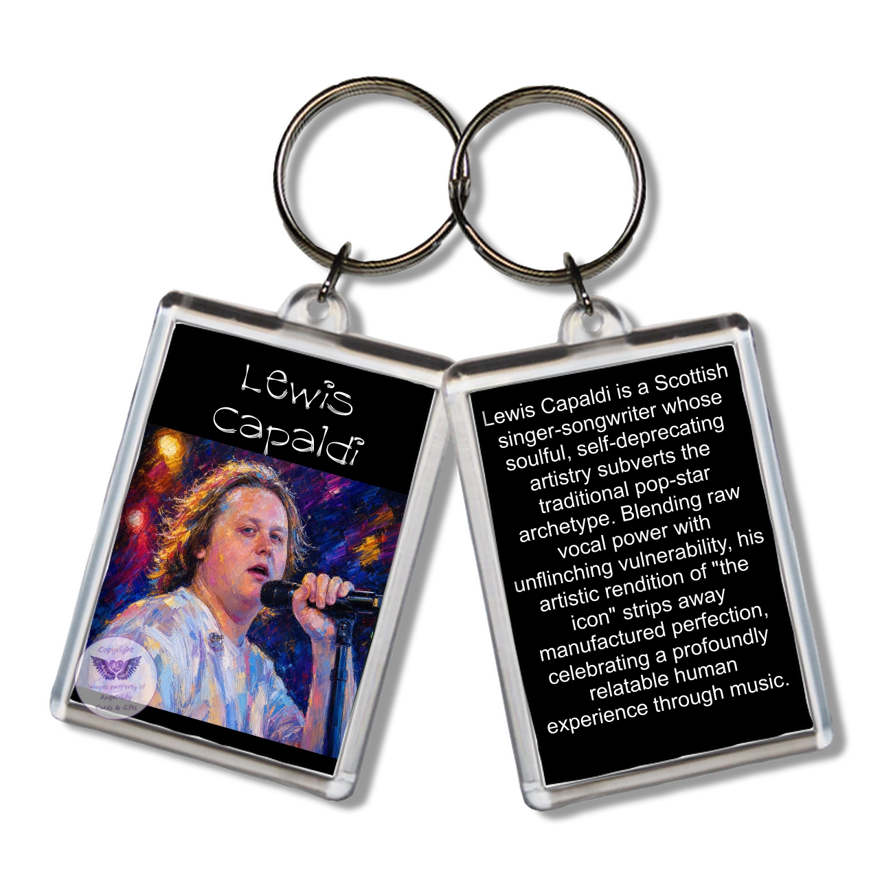 Image Size: 65 X 43mm, Clear plastic . Double sided, Image & brief bio, Image Type: Print, 2D Effect: £3.00
