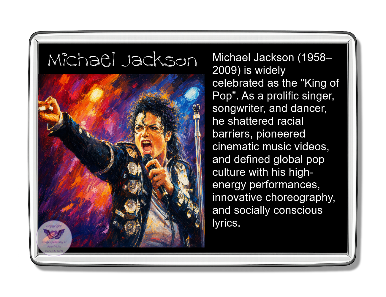 Image Size: 90 X 60mm, Clear plastic , Single sided, Image Type: Print, Magnetic strip attached, 2D Effect: £5.00