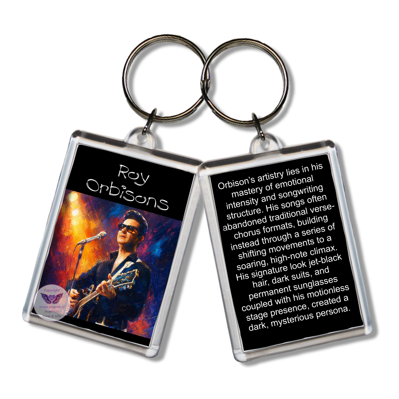 Image Size: 65 X 43mm, Clear plastic . Double sided, Image & brief bio, Image Type: Print, 2D Effect: £3.00