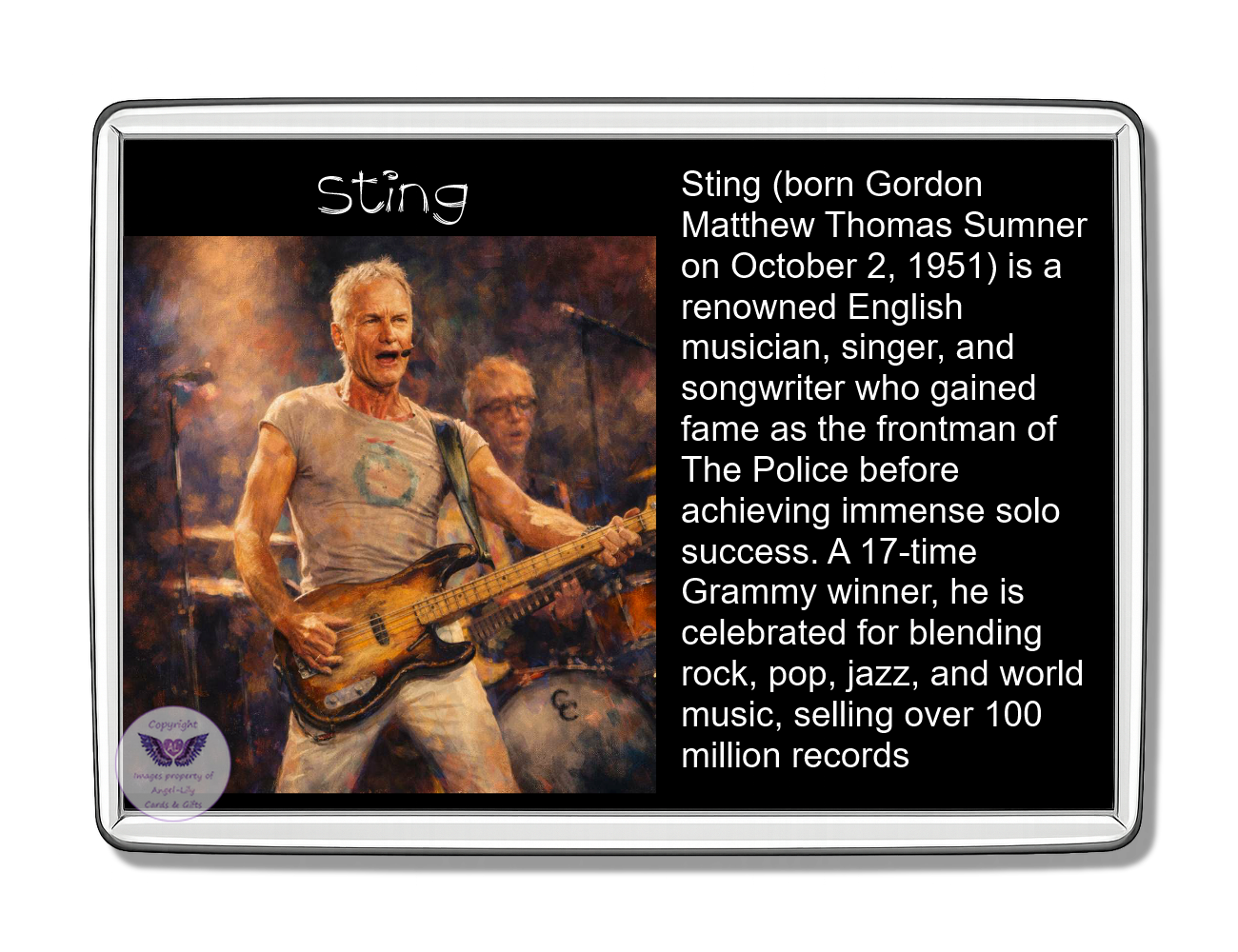 Image Size: 90 X 60mm, Clear plastic , Single sided, Image Type: Print, Magnetic strip attached, 2D Effect: £5.00