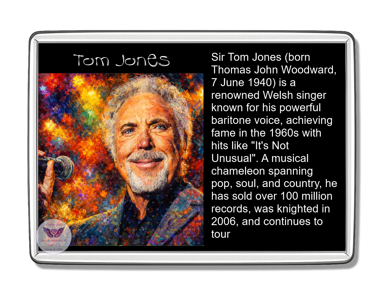 Image Size: 90 X 60mm, Clear plastic , Single sided, Image Type: Print, Magnetic strip attached, 2D Effect: £5.00