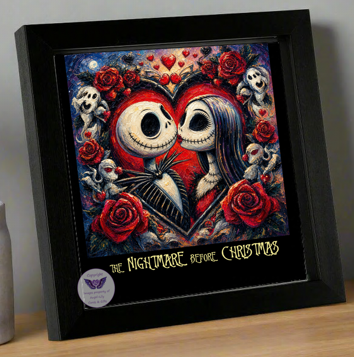 Image Size: 8" X 8", Black Wood Frame, Glass Front, Hanging Frame, Image Type: Print, 3D Decoupage effect: £15.00